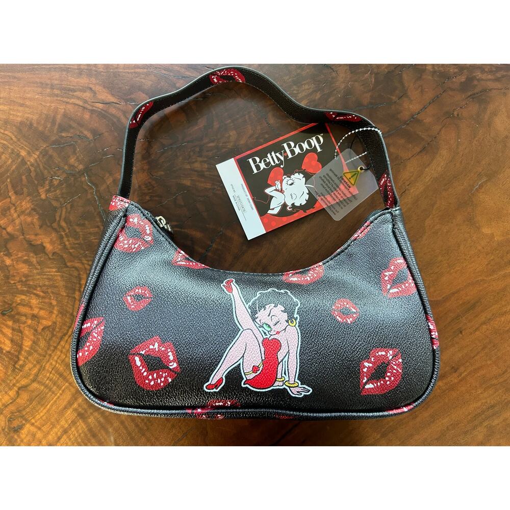 NWT Betty Boop Fleischer Studios Lip Print Hobo Shoulder Bag